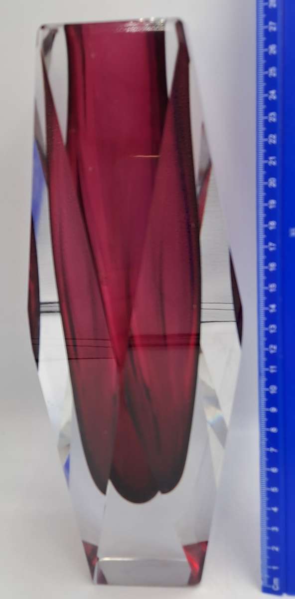 Vintage 1970's Murano Vase -Large and Heavy Glass Made in  Italy