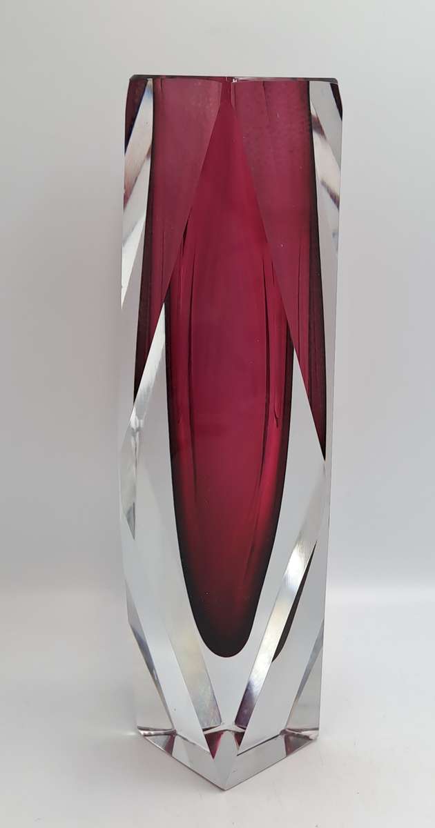 Vintage 1970's Murano Vase -Large and Heavy Glass Made in  Italy