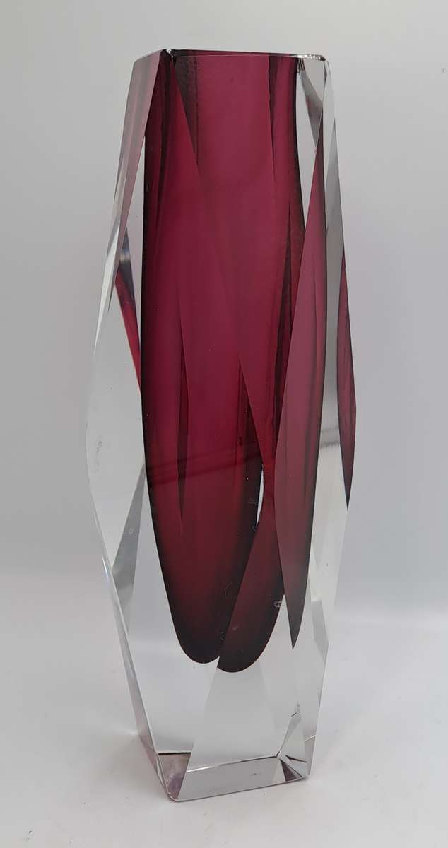 Vintage 1970's Murano Vase -Large and Heavy Glass Made in  Italy