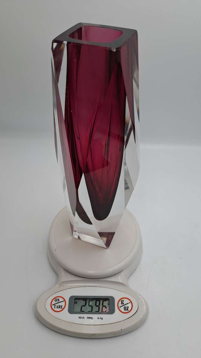 Vintage 1970's Murano Vase -Large and Heavy Glass Made in  Italy