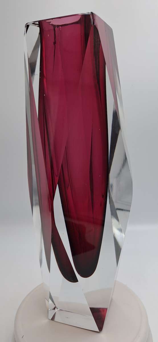 Vintage 1970's Murano Vase -Large and Heavy Glass Made in  Italy