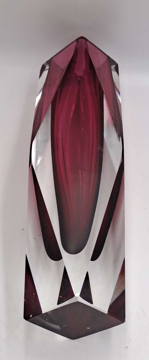 Vintage 1970's Murano Vase -Large and Heavy Glass Made in  Italy