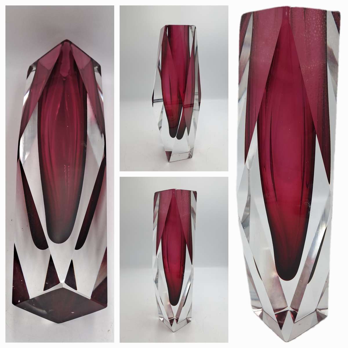 Vintage 1970's Murano Vase -Large and Heavy Glass Made in  Italy