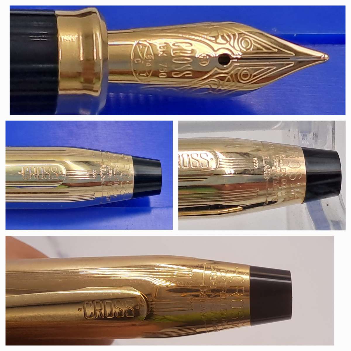 Pre-Owned 10kt Rolled Gold GROSS Fountain Pen with 18kt Gold Nip -Boxed