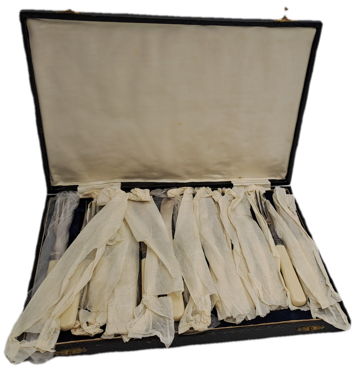 Antique / Vintage 12pc Knife And Fork Cutlery Set EPNS Silver Plated-Boxed -England