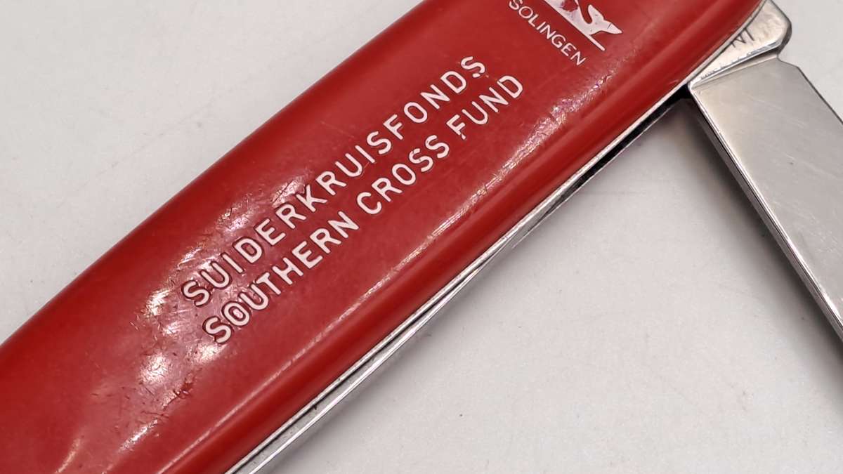 Vintage INOX Solingen Pocket Knife BROKEN BLADE -Southern Cross Fund Branded-Germany