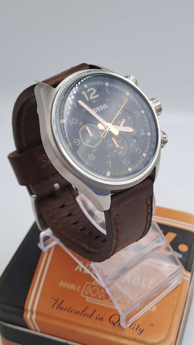 Pre-Owned Men's Fossil Watch with Leather Strap -Working