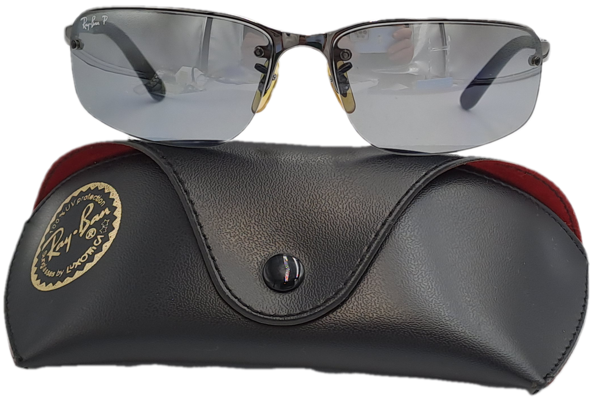 Pre-Owned Ray-Ban  RB 3239 004/82 - 62-15 Sunglasses 100% UV Protection Polarized with Case