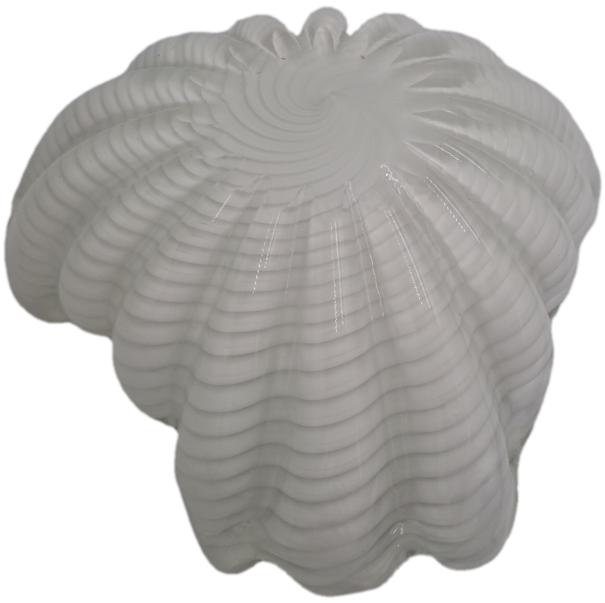 Murano Art Glass Brilliant White Swirl Vase 7,5cm x 18,5cm x 15,5cm