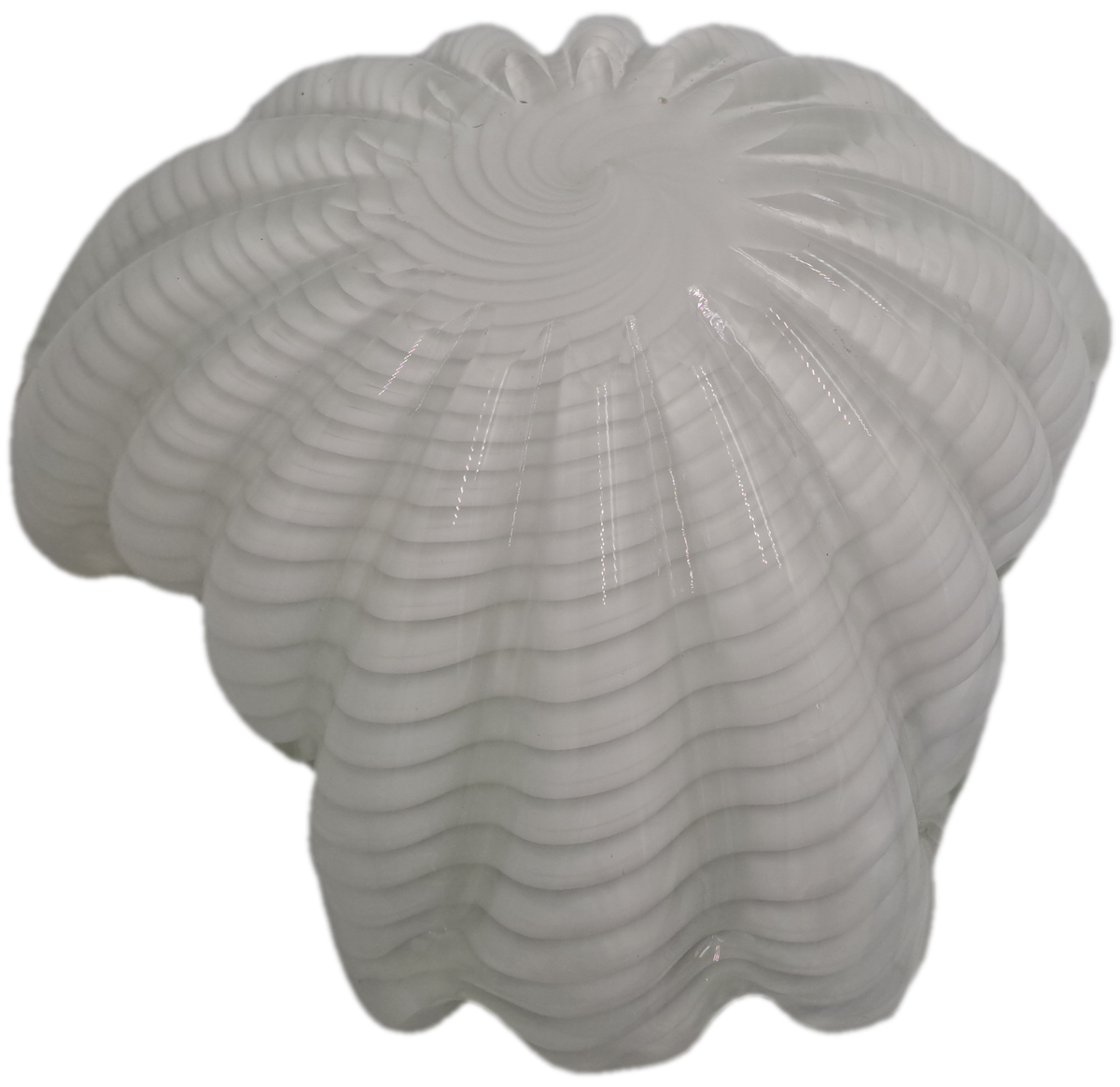 Murano Art Glass Brilliant White Swirl Vase 7,5cm x 18,5cm x 15,5cm