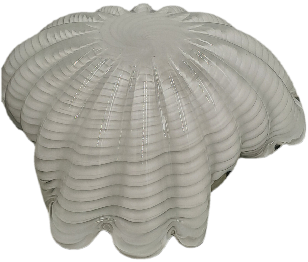 Murano Art Glass Brilliant White Swirl Vase 7,5cm x 18,5cm x 15,5cm