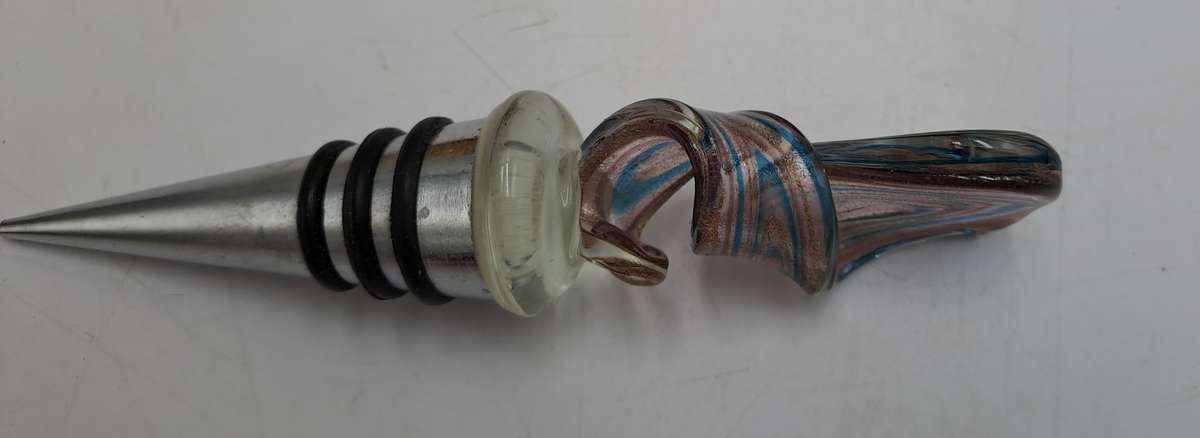 Murano Art Glass Wine Bottle Stopper -Boxed