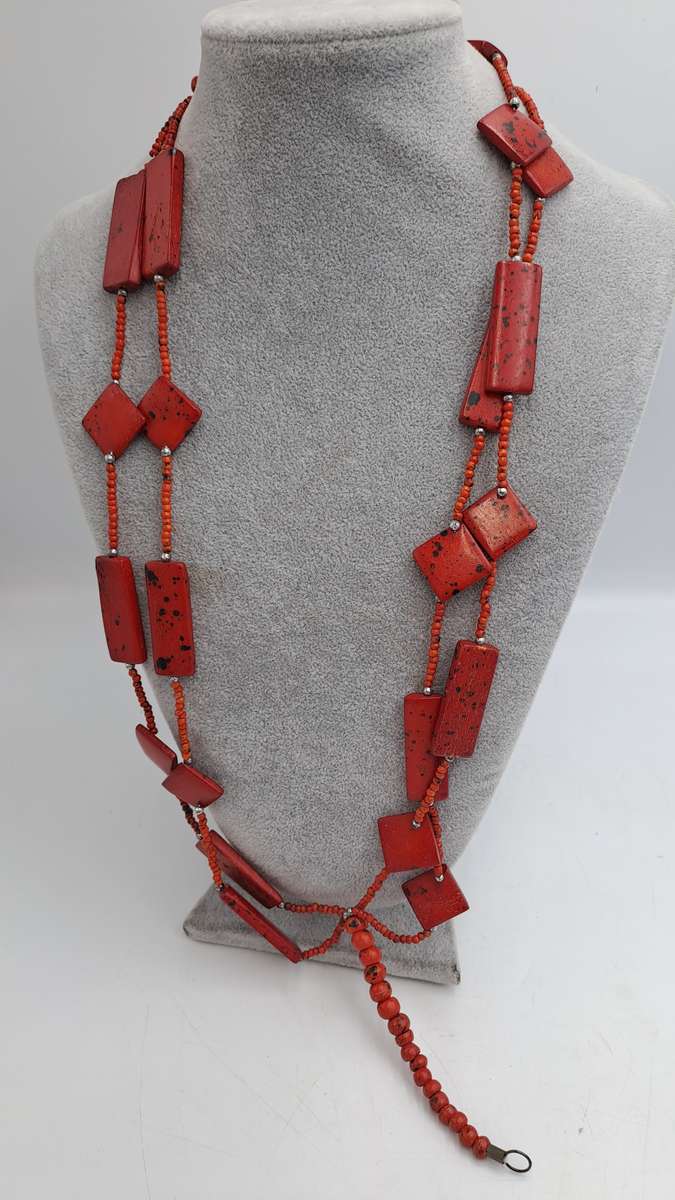 Vintage Necklace with large Red Coral beads 55cm