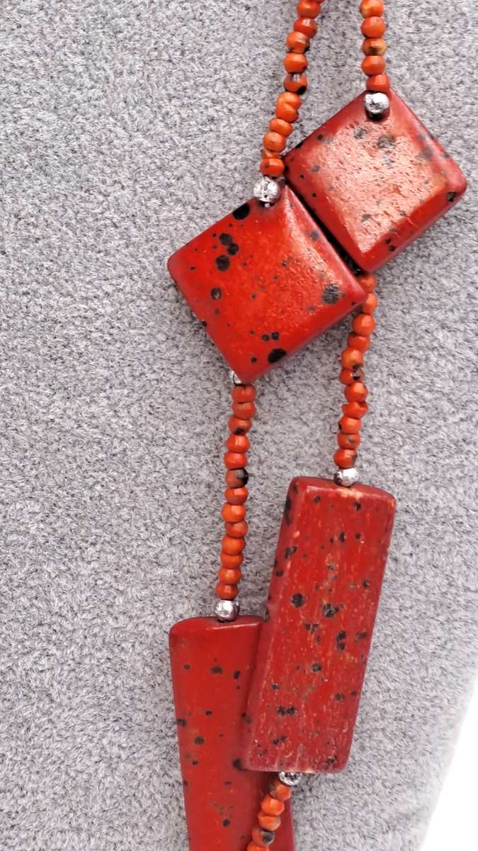 Vintage Necklace with large Red Coral beads 55cm