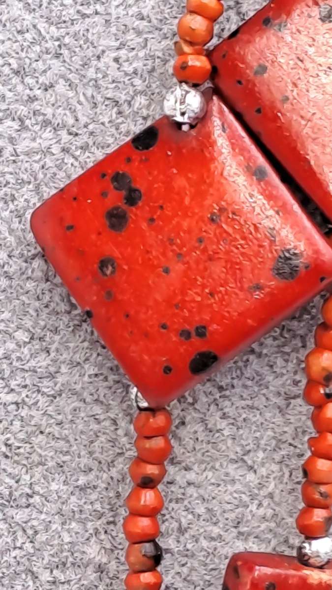 Vintage Necklace with large Red Coral beads 55cm