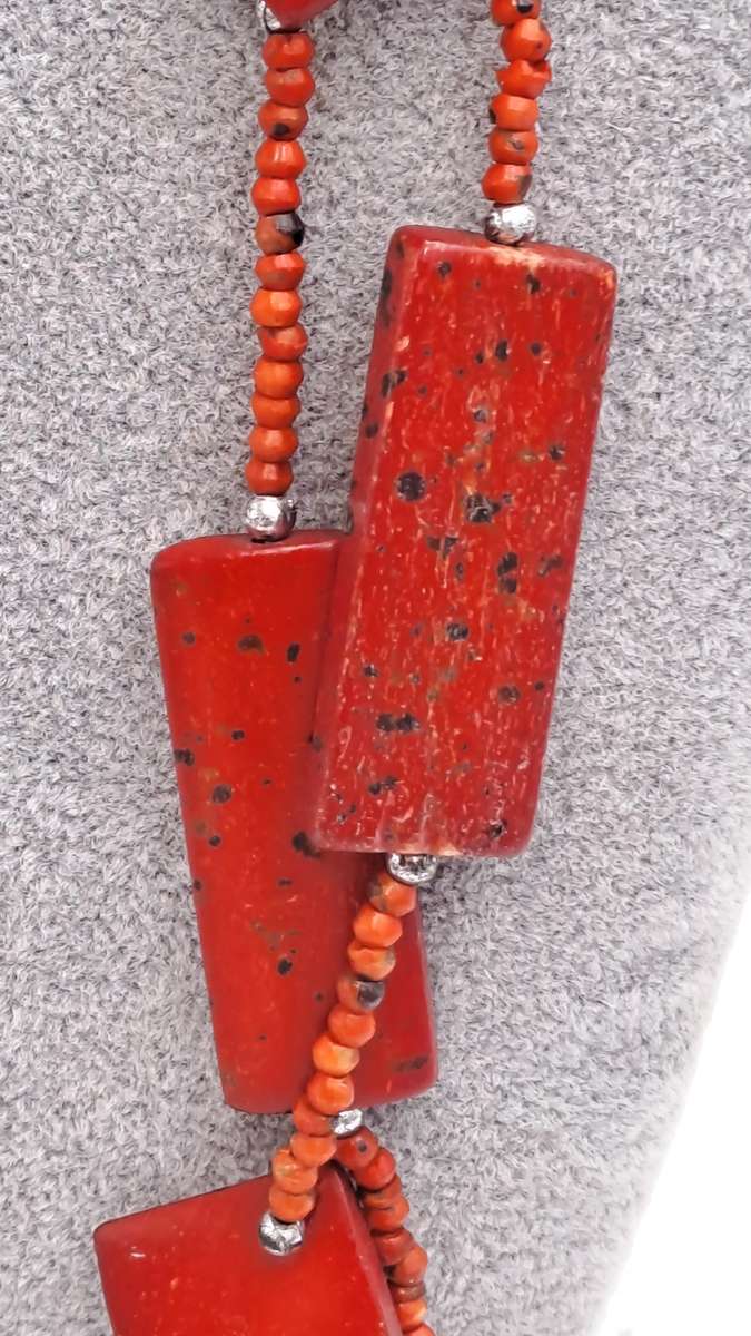 Vintage Necklace with large Red Coral beads 55cm