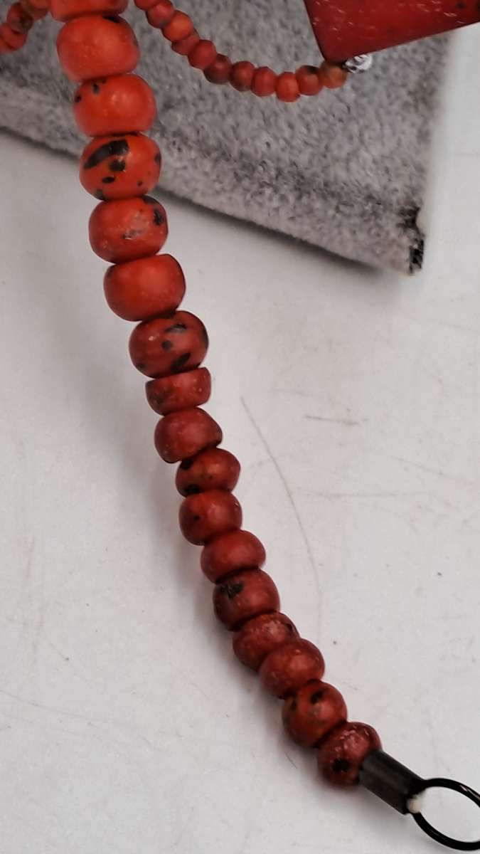 Vintage Necklace with large Red Coral beads 55cm