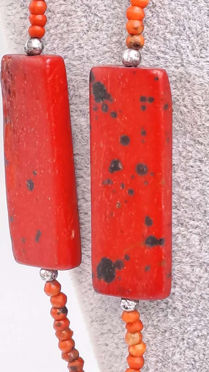 Vintage Necklace with large Red Coral beads 55cm