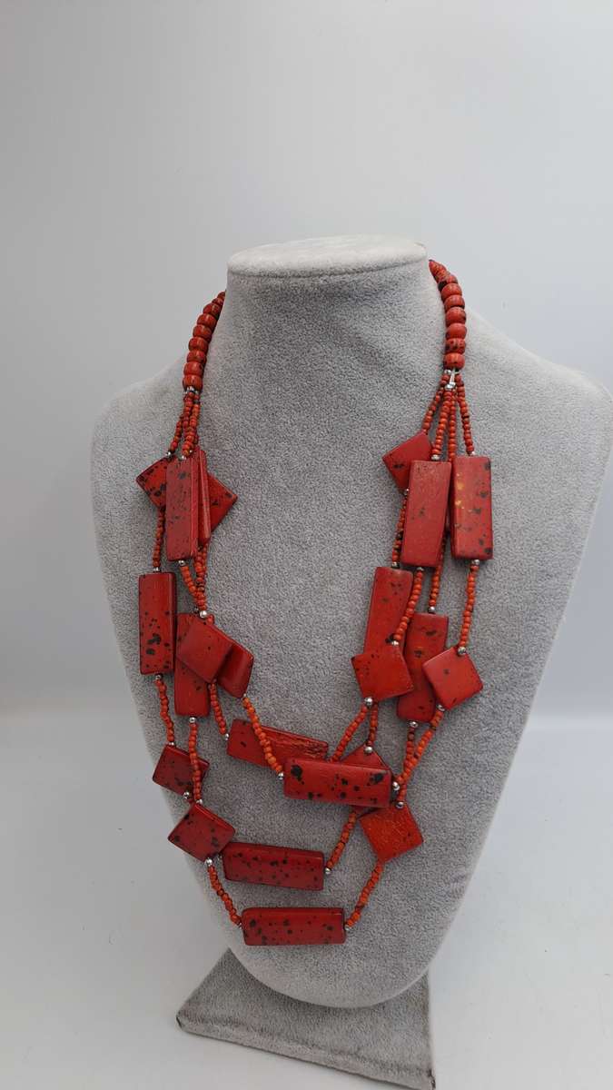 Vintage Necklace with large Red Coral beads 55cm
