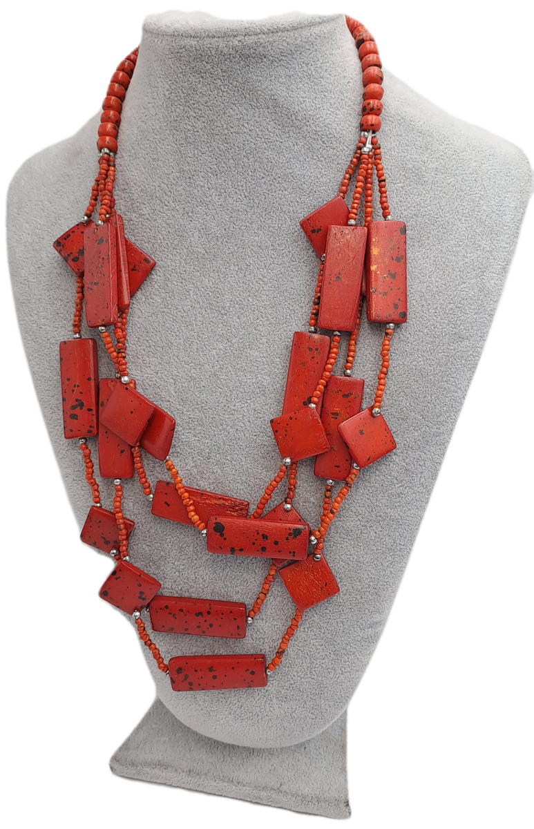 Vintage Necklace with large Red Coral beads 55cm