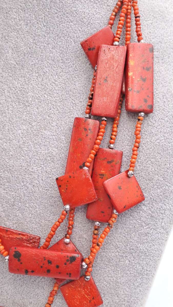 Vintage Necklace with large Red Coral beads 55cm