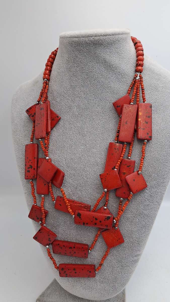Vintage Necklace with large Red Coral beads 55cm