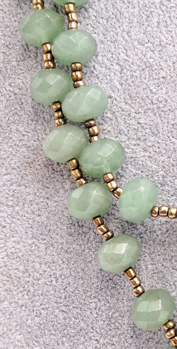 Vintage Real Jade Necklace with 1950's Hinged Gold Tone Locket with Faux ruby's and Cameo