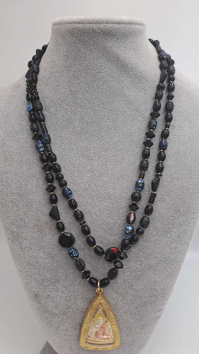 Pre-Owned Indian Bead Necklace with Pendant 110cm