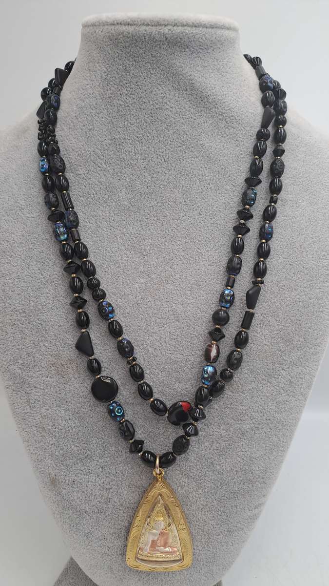 Pre-Owned Indian Bead Necklace with Pendant 110cm