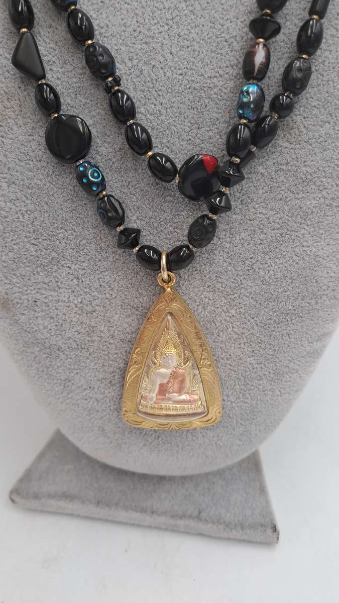 Pre-Owned Indian Bead Necklace with Pendant 110cm