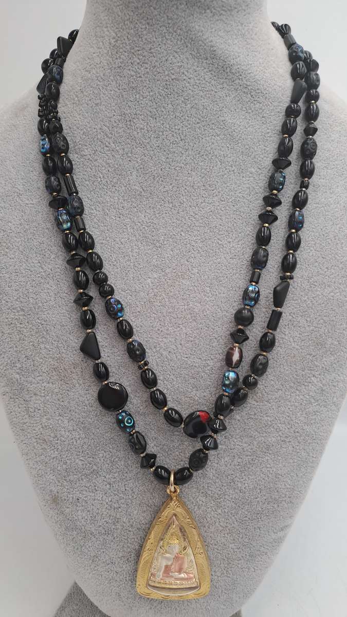 Pre-Owned Indian Bead Necklace with Pendant 110cm