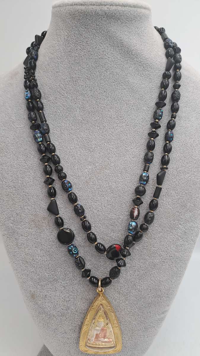 Pre-Owned Indian Bead Necklace with Pendant 110cm
