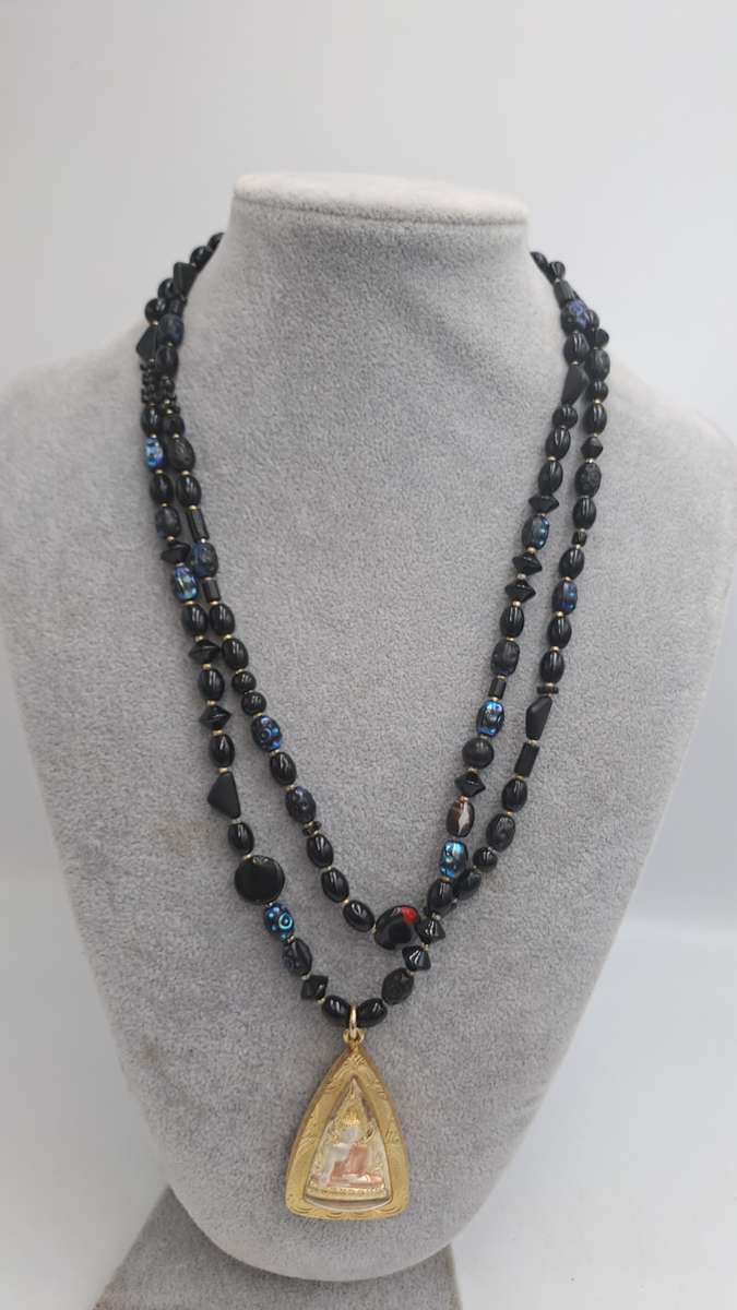 Pre-Owned Indian Bead Necklace with Pendant 110cm