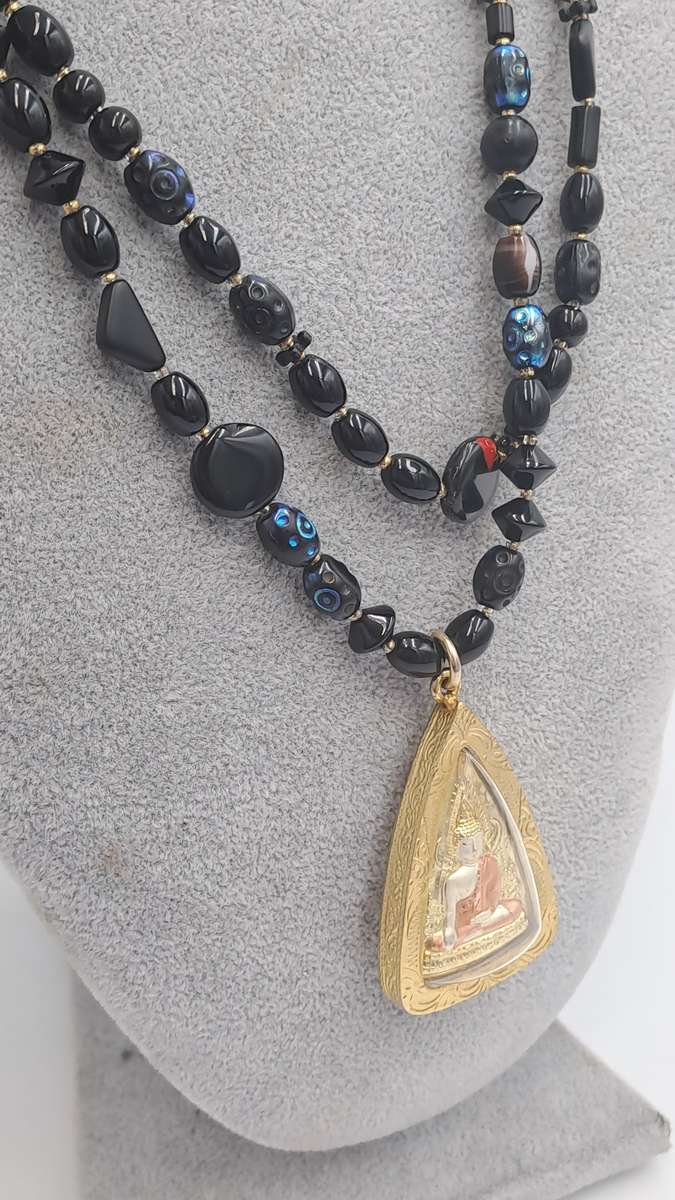 Pre-Owned Indian Bead Necklace with Pendant 110cm