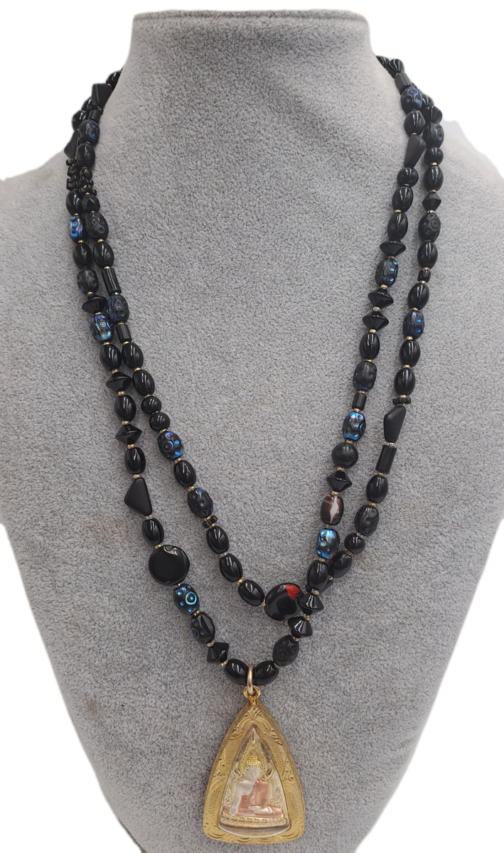 Pre-Owned Indian Bead Necklace with Pendant 110cm