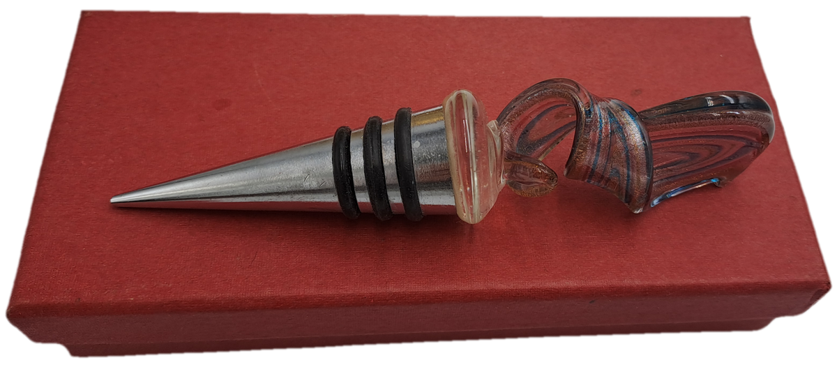 Murano Art Glass Wine Bottle Stopper -Boxed