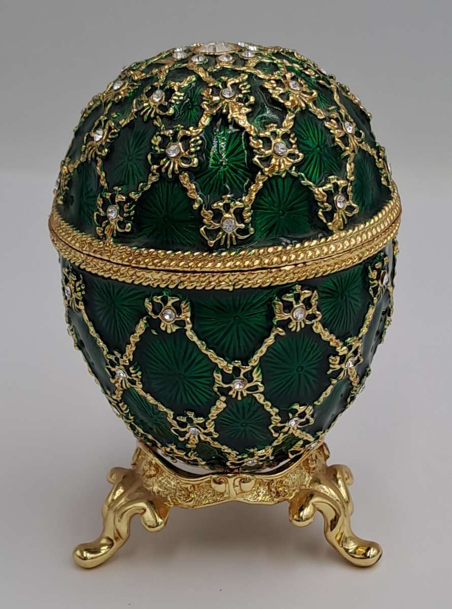 A.K.M Faberge Egg Openwork Green - Russian Easter Egg