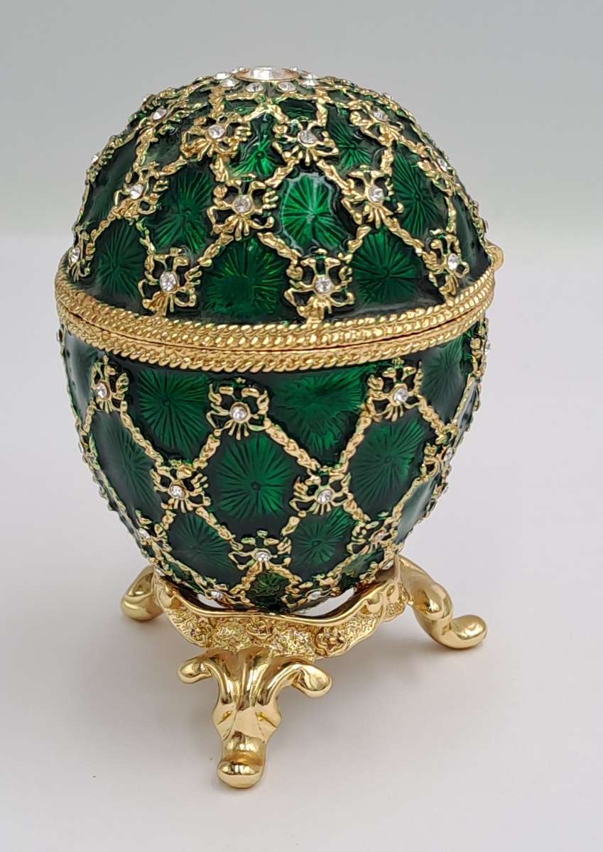 A.K.M Faberge Egg Openwork Green - Russian Easter Egg