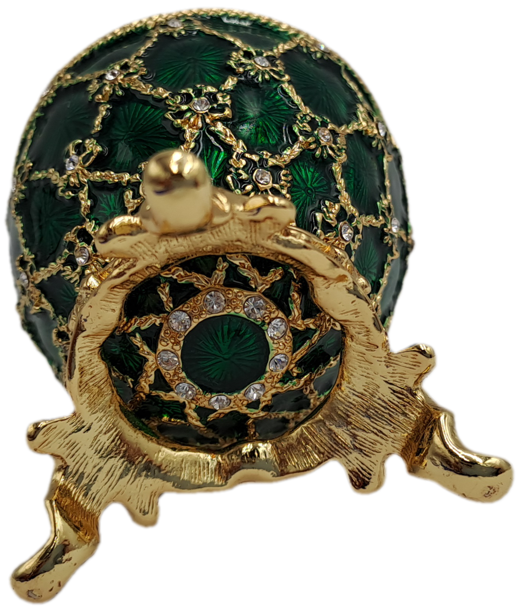A.K.M Faberge Egg Openwork Green - Russian Easter Egg
