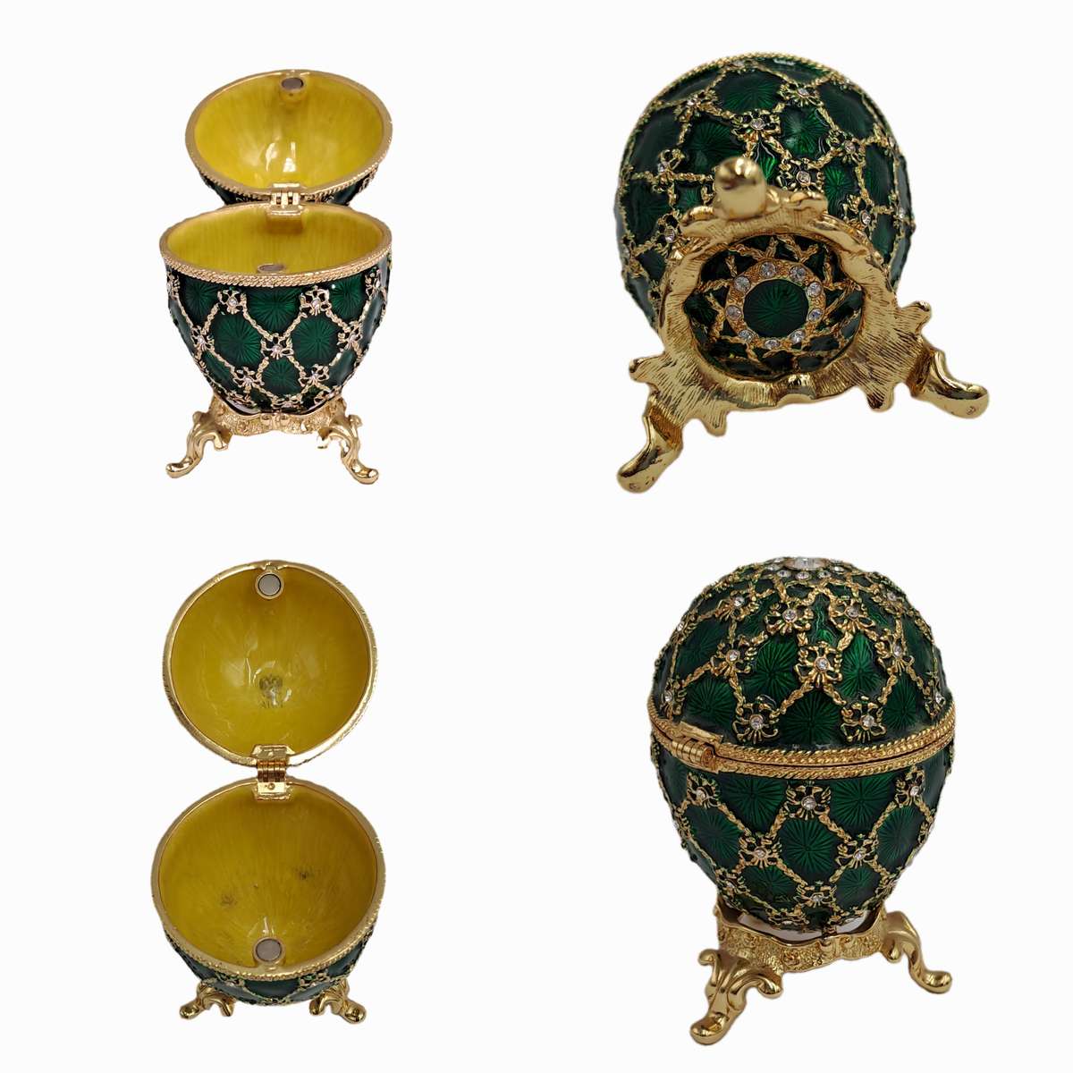 A.K.M Faberge Egg Openwork Green - Russian Easter Egg