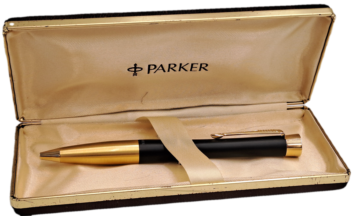 Parker Urban Twist Ballpoint Pen Muted Black and Gold trim in Metal parker Case