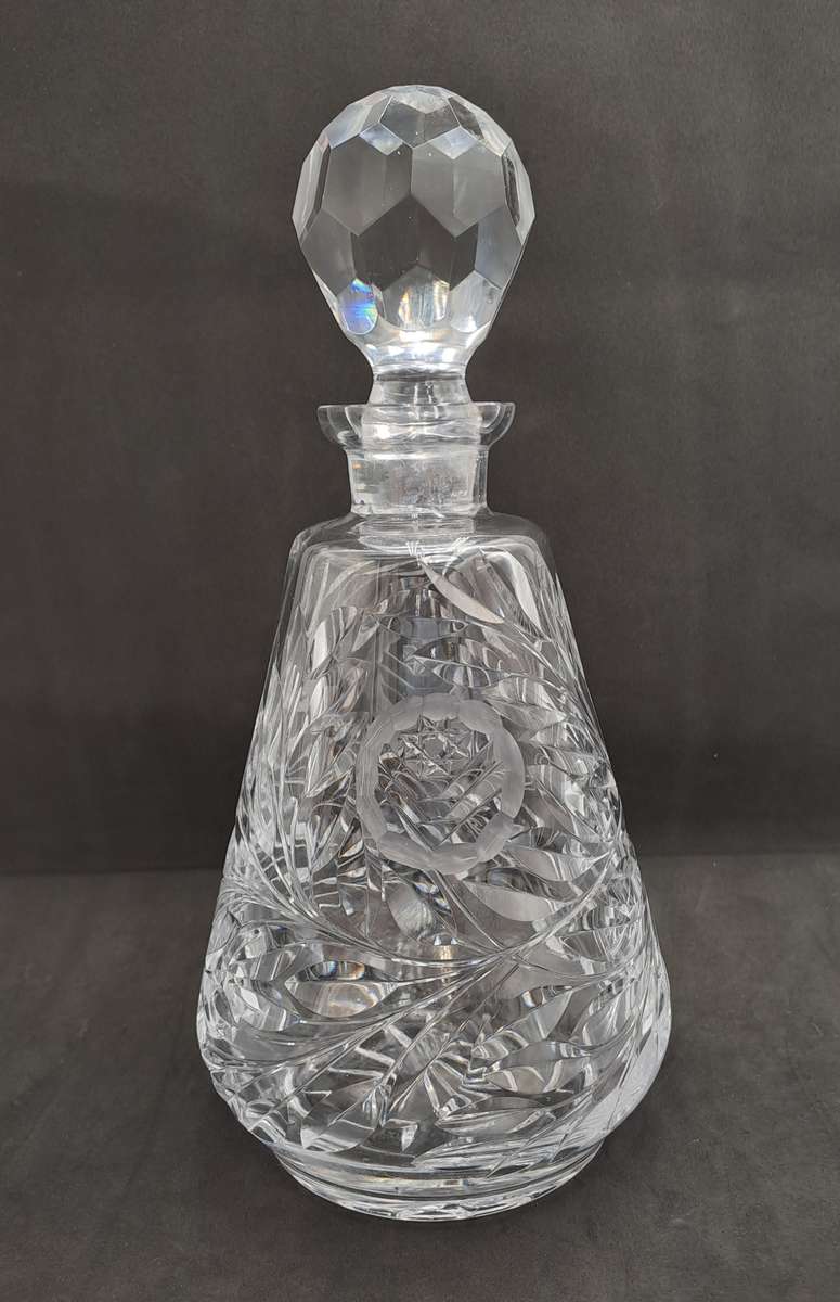 Vintage Liqueur Crystal Gut Glass Decanter