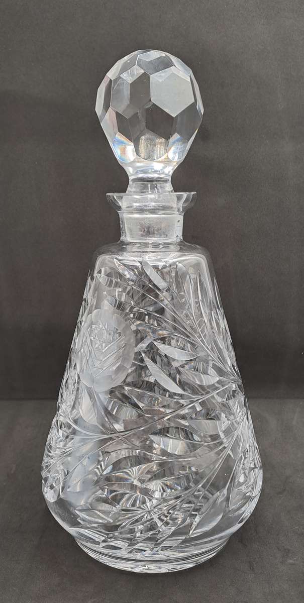 Vintage Liqueur Crystal Gut Glass Decanter
