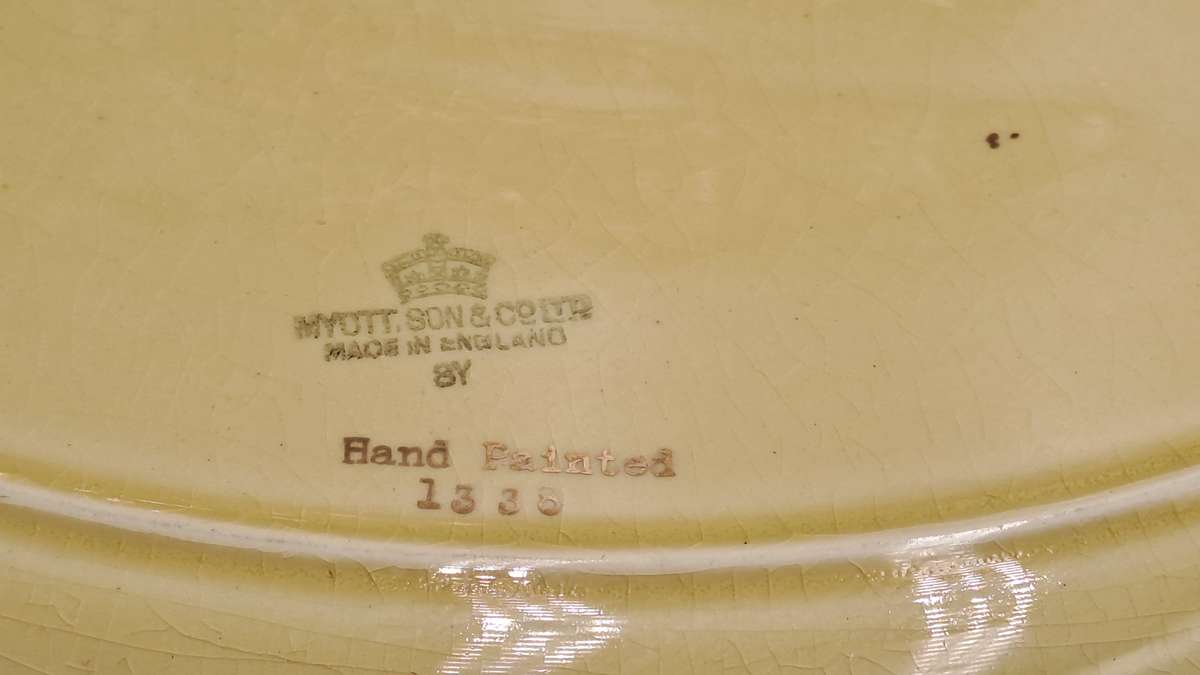 Pair of Vintage 1930's  Myott Son & Co Ltd Cream Serving Platters Pattern 1338 -England
