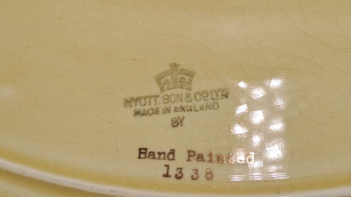 Pair of Vintage 1930's  Myott Son & Co Ltd Cream Serving Platters Pattern 1338 -England