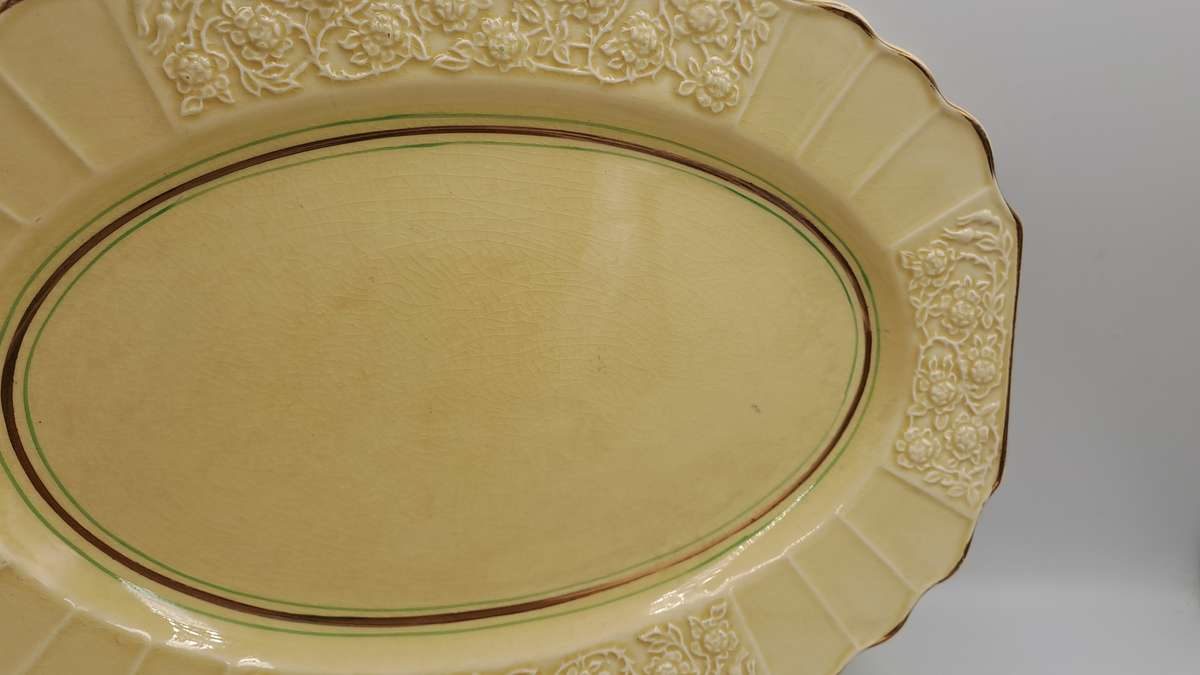 Pair of Vintage 1930's  Myott Son & Co Ltd Cream Serving Platters Pattern 1338 -England