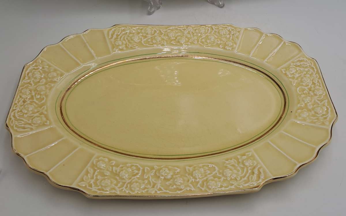 Pair of Vintage 1930's  Myott Son & Co Ltd Cream Serving Platters Pattern 1338 -England