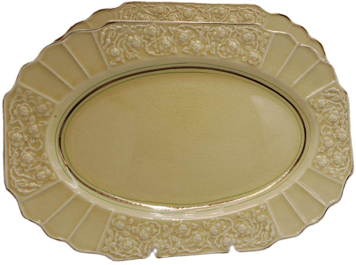 Pair of Vintage 1930's  Myott Son & Co Ltd Cream Serving Platters Pattern 1338 -England