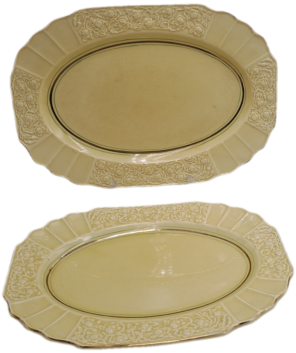 Pair of Vintage 1930's  Myott Son & Co Ltd Cream Serving Platters Pattern 1338 -England