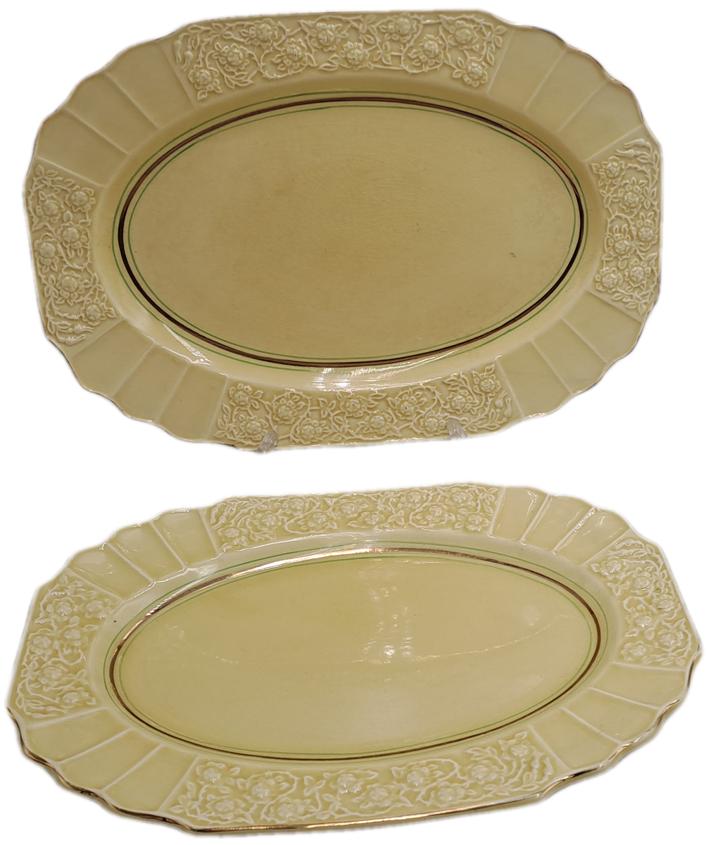 Pair of Vintage 1930's  Myott Son & Co Ltd Cream Serving Platters Pattern 1338 -England